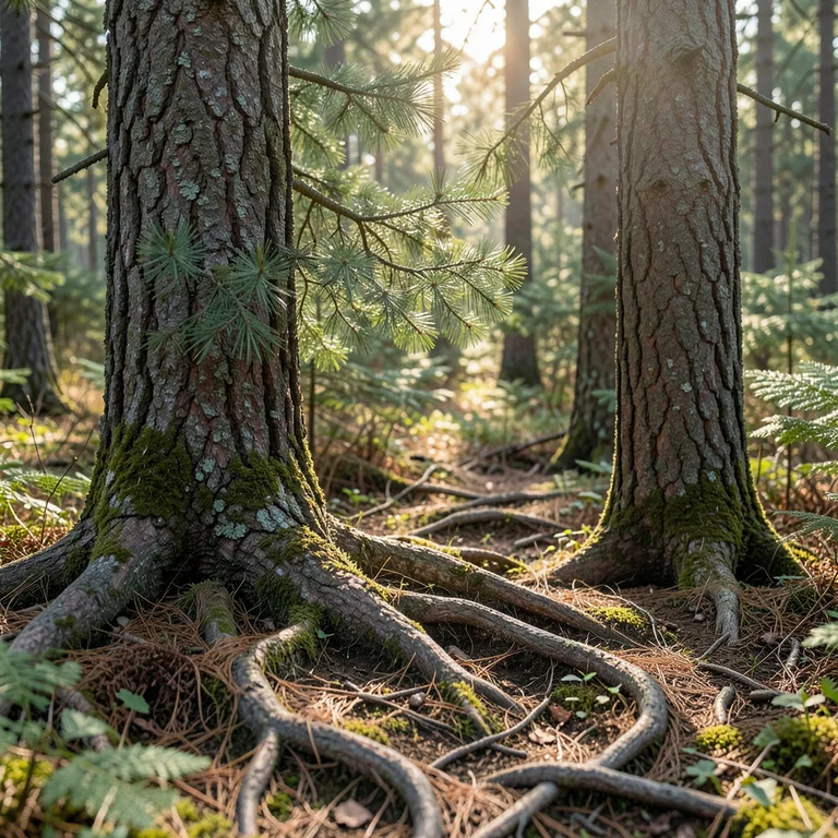 Typy a vlastnosti kořenů borovice a smrku - ilustrační foto