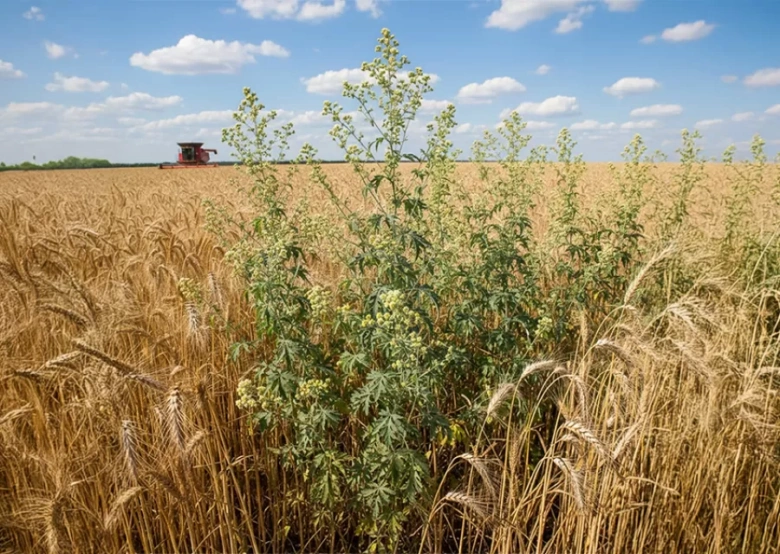 Weed in wheat field
